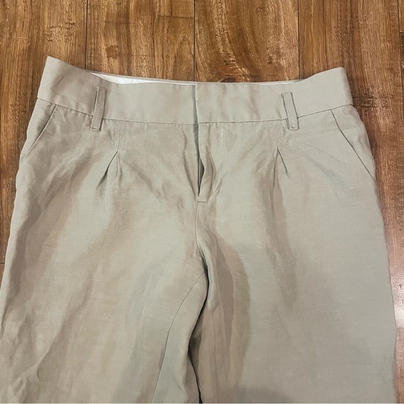 BANANA REPUBLIC Women’s Tan Silk Linen Cropped Ankle Pant Size 2 - Picture 2 of 13